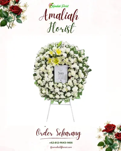 Krans Bunga Duka Cita di Greges Surabaya